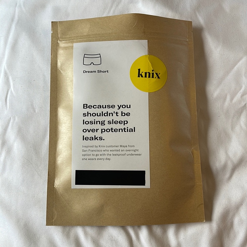 New In Package Knix Leakproof Dream Short, Black, Small